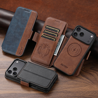 Étui de téléphone SUTENI pour iPhone 18 Pro Max, coque magnétique avec recharge sans fil, support de carte, portefeuille, simili cuir, 17 16 Plus