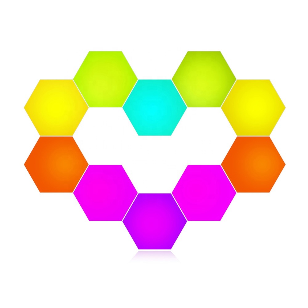 Modern DIY RGBIC LED Hexagon Wall Light Tuya App Control WiFi Music Sync Modular Wall Light for Living Room Decor PST-HL10