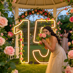 Decorazione per 15° Compleanno, Insegna Luminosa con Numero 3ft 4ft 5ft, Lettere Luminose XV 15 Anni, Decorazioni per Ricordi delle Feste dei 15 Anni - Product Image 2