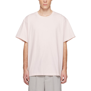 T-shirt en jersey de coton à col rond côtelé, impression personnalisée du logo, épaules tombantes, t-shirts surdimensionnés épais pour hommes - Product Image 5