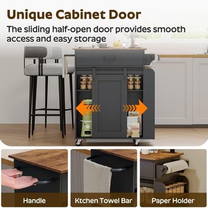 Cross-border multifunctional kitchen island, home-use simple large-capacity <b>sideboard</b>, movable high-end delivery cart - Product Image 4