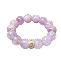 Bracelet tendance en améthyste lavande naturelle, fait main, imprimé en relief, design original haut de gamme et polyvalent