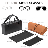 Lot de boîtes de protection pour lunettes avec fermeture magnétique noire recyclée, avec poignée et ruban, pour emballage cadeau de lunettes de soleil
