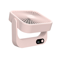 Ventilateur de bureau magnétique portable 2025, batterie 4000 mAh, 5 vitesses, numérique, fixation magnétique pour plafonds, murs, voiture, en plastique