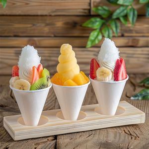 แก้วกระดาษทรงกรวยเคลือบ PE 300gsm แบบสองชั้น ขนาด 8 ออนซ์ 12 ออนซ์ 16 ออนซ์ ย่อยสลายได้ พร้อมโลโก้ตามสั่ง - Product Image 4