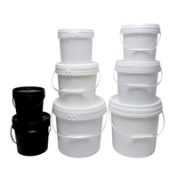 Offre Spéciale PP 1L 2L 3L 4L 5L 10L 18L 20L Seaux en plastique de 5 gallons avec poignée et couvercle Seau en plastique