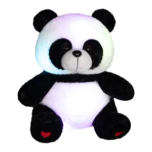 Presente dos Namorados Luminoso Tamanho Grande Indução Luz Música O Panda Brinquedos Peluches Azul LED Night Light Panda Dolls