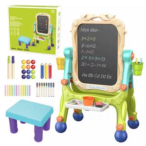 لوح رسم مغناطيسي بلاستيكي قابل للطي للأطفال مع كرسي، لوح رسم مزدوج الجانب للدراسة والتعلم - Product Image 5