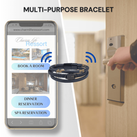 NFC Coquille De Noix De Coco Classique Bracelet En Cuir Boucle Magnétique 13.56MHZ RFID Smart Bracelet Contrôle D'accès OEM NFC Cadeaux D'affaires