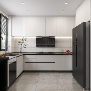 Hot Bán thiết kế hiện đại ván MDF ván ép Modular lưu trữ nhà bếp nhỏ tủ cho phòng ăn với ngăn kéo bồn rửa - Product Image 4