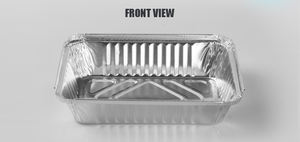 Bandejas Rectangulares de Papel de Aluminio Reciclable de 2 1/4 LB, Plateadas, para Comidas Rápidas, Contenedor de Alimentos de Papel de Aluminio con Tapa - Product Image 5