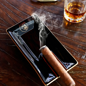 Cenicero de Cigarros de Cerámica de Lujo, Personalizado, Mini, Fácil de Limpiar, con Logotipo Personalizado, Cenicero Decorativo Negro para el Hogar o Bar - Product Image 1