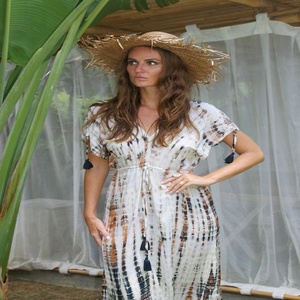 Pantalon ample à manches courtes avec col en v avant et arrière pour femmes, vêtement confortable et confortable, tenue décontractée, belle longueur, - Product Image 1