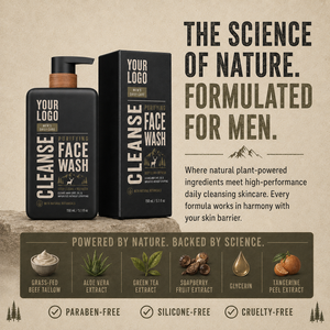 Men Gentle Daily Cleanser Preserves <b>Skin</b> Barrier Deep Hydrates Fast Cleans Dirt Oil Aloe Green Tea Tallow Purifying <b>Face</b> <b>Wash</b> - Product Image 5