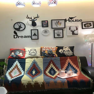 Baumwolle Hochwertige Picknick decke Cartoon Europäisch-Amerikanische Art Custom Woven Throw Blanket Four Seasons Use Wall Decor - Product Image 6