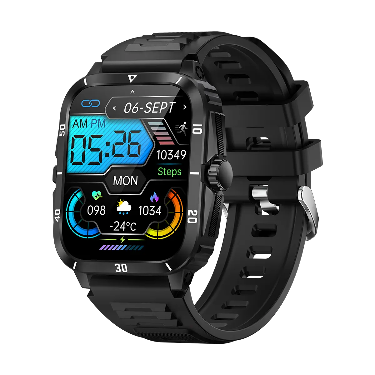 2024 New KT71 Smartwatch IP68 Waterproof Swimming Long Standby Health Monitoring Durable Sport Watch