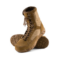 Chaussures Tactiques, Bottes du Désert en Cuir Velours Marron avec Fermeture Éclair