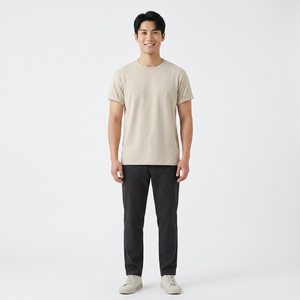 Venta Directa de Fábrica, Camiseta de Cuello Redondo para Hombre, Talla Grande, Manga Corta, 100% Algodón Orgánico, Ecológica y Transpirable - Product Image 1
