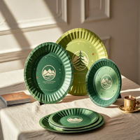 Assiettes en papier jetables imprimées sur le thème de Noël, 7/9 pouces, compostables, pour les fêtes, vente en gros