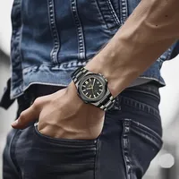 Montres automatiques LONGLUX, montres mécaniques de luxe pour hommes, vente en gros, acier, date, étanches, cadeau pour homme