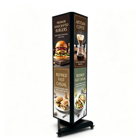 Caisson lumineux LED triangulaire 3 faces personnalisé Caisson lumineux LED pour menus affiches Caisson lumineux LED rotatif en acrylique