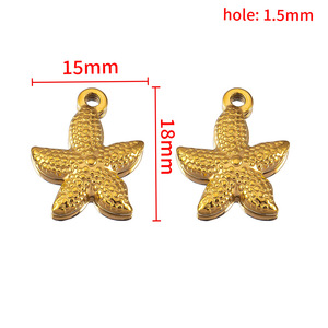 Breloques en forme d'étoile de mer en acier inoxydable, style vintage, pendentifs unisexes, accessoires de bijoux tendance pour la fabrication de bijoux - Product Image 5