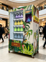 Máquina Expendedora con Puerto de Carga USB, Banco de Energía Integrado, Quiosco de Autoservicio para Snacks, Bebidas y Cosméticos con Carga