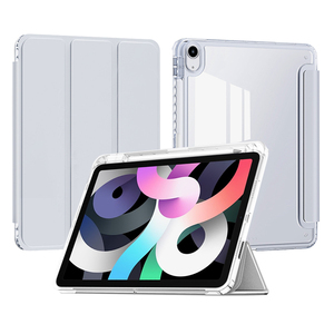 <span class=keywords><strong>Housse</strong></span> à trois volets haute transparence pour iPad Mini <span class=keywords><strong>6</strong></span> 7 8,3 <span class=keywords><strong>pouces</strong></span>, combinant un devant en cuir PU et un dos rigide en polycarbonate protecteur - Product Image 1