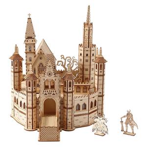 Nouveau modèle en bois à assembler 3D, L'Église du <span class=keywords><strong>Chevalier</strong></span> Transfrontalier : Le Château Perdu, Ornement de collection haut de gamme fait main, Puzzle 3D pour adultes - Product Image 5