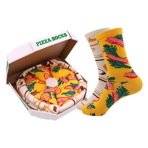Chaussettes Pizza <span class=keywords><strong>de</strong></span> Haute Qualité Mi-mollet en Coton Peigné et Spandex Jaunes Décontractées Printemps Unisexe Créatives Tendance pour Couples Chaussettes <span class=keywords><strong>de</strong></span> Noël - Product Image 5