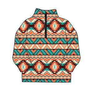 Camisas Infantiles con Estampado Vaquero Occidental Personalizadas, Manga Larga, Cierre de Cremallera, Algodón con Spandex, Transpirables, Casuales, Primavera-Otoño, Venta al Por Mayor - Product Image 6