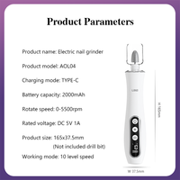Nouvelle perceuse à ongles électrique au design innovant, portable, avec écran LED transparent, kit de pédicure et manucure, polisseuse à ongles électrique, recharge rapide par USB