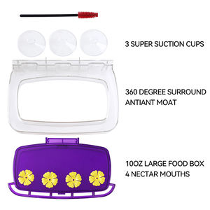 Comedero de colibrí <span class=keywords><strong>Bebedero</strong></span> PC Plástico Comida salvaje Comedero de pájaros <span class=keywords><strong>Bebedero</strong></span> con 3 ventosas - Product Image 5