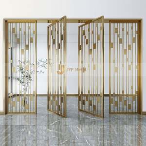 EX287 Stainless Steel Gold Room Divider for Home <b>Wall</b> Art Decorative <b>Screen</b> Metal <b>Screen</b> Dividers Partitions Room Divider - Product Image 4