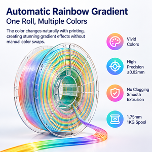 Newmars3dp PLA Rainbow Gradient 3D Printer Filament 1.75mm 1kg 0.02mm Accuracy Color Shift for FDM 3D Print <b>Ornament</b> Model - Product Image 3