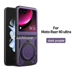 Funda de teléfono con soporte tridimensional Lichicase TPU para <span class=keywords><strong>Motorola</strong></span> <span class=keywords><strong>Razr</strong></span> 40 Ultra CD patrón cubierta de ventana deslizante - Product Image 6