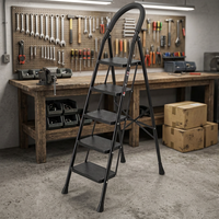 Escabeau pliant portable pour la maison, échelle pliante avec main courante de sécurité et pédale antidérapante pour usage domestique en intérieur
