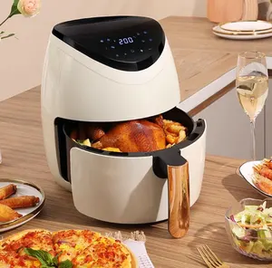 Fritadeira de ar inteligente com tela de toque inteligente, alta qualidade, 4.5L, 1500W, personalizada, sem óleo, para cozinha, uso doméstico