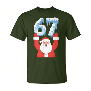 Camiseta con diseño navideño de Papá Noel y hielo de invierno, 67 Meme - Product Image 2