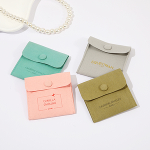 Custom Printed Microfiber Jewelry Pouch with Snap Luxury Packaging Bag for Jewelry Gifts &amp; Retail - Product Image 2