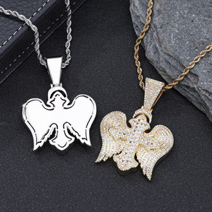 จี้รูปกางเขนปีกนางฟ้าประดับเพชรโมอิสซาไนต์ เงินแท้ 925 ระดับ VVS รูปเหรียญนักบิน ได้รับการรับรองจาก GRA ผ่านการทดสอบ - Product Image 4