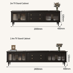 Mobile <span class=keywords><strong>TV</strong></span> di Lusso Tradizionale per Soggiorno e Camera <span class=keywords><strong>da</strong></span> Letto, Nero, di Alta Gamma, con Funzione di Archiviazione, Arredamento per la Casa - Product Image 4