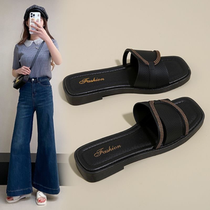 Sandales plates d'été antidérapantes pour femmes, mules <span class=keywords><strong>de</strong></span> <span class=keywords><strong>bain</strong></span> et d'extérieur tendance à bride unique - Product Image 6