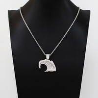 Colgante de Plata de Ley 925 con Moissanita, Estilo Hip Hop, Forma de Olas, Color D, Diamante VVS, Colgante Cubano