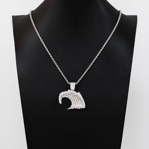 Pendentif en argent sterling 925 avec moissanite, pendentif hip-hop glacé, forme de vagues, couleur D, diamant VVS, pendentif cubain - Product Image 5