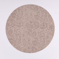 Napperon de table rond moderne en similicuir PVC pour salle à manger ou bureau, design unique