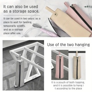 Bolsa de almacenamiento para rizador de pelo, tipo colgante portátil, rectangular gris, resistente al calor hasta 300 grados, para uso en viajes - Product Image 3