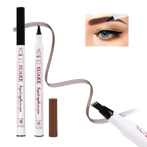 Stylo à sourcils, pour tatouage longue durée, croquis fin, étiquette privée, liquide, étanche, microblading, 4 têtes