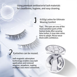 확장 재사용 가능한 내츄럴 룩 스택 가능 소프트 마그네틱 속눈썹 믹스 및 매칭 속눈썹 클러스터 맞춤 룩을 위해 - Product Image 5