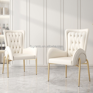 Poltrona Imbottita Confortevole, Arredamento per Sala <span class=keywords><strong>da</strong></span> <span class=keywords><strong>Pranzo</strong></span>, Sedia <span class=keywords><strong>in</strong></span> <span class=keywords><strong>Pelle</strong></span> con Gambe <span class=keywords><strong>in</strong></span> Acciaio Inossidabile - Product Image 6